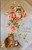 antique Christmas postcard with kittens and pink roses