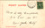 Back of 1906 postcard postmarked Richfield Springs New York with Benjamin Franklin one cent stamp.