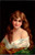 Antique illustrated portrait postcard of a woman with Edwardian style hair and draped garment