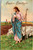 Antique Easter postcard showing Jesus as the Good Shepherd holding a lamb