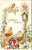 Antique A Happy Easter postcard with chicks and decorated eggs made in Austria