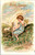 Antique embossed Easter postcard showing allegorical woman Hope reaching toward a star