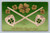 Antique St Patricks Day postcard with crossed Irish pipes and shamrocks