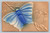 Antique embossed butterfly postcard blue high relief divided back