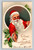 Embossed Santa Claus holly To Greet You at Christmas vintage postcard