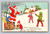 Vintage Santa Claus children snow toy sack Christmas postcard