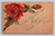 Antique Easter postcard red rose floral Easter Greetings design