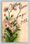 Greetings from Sage Oklahoma glitter floral antique postcard