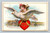 antique valentine postcard cupid riding dove carrying heart to my valentine 1915