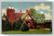 Vintage postcard of Santa Claus Castle gift shop and animated diorama in Santa Claus Town