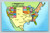 Humorous Texan's map of the United States postcard by Curt Teich
