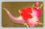 Embossed Pink Floral Fantasy Gold Background Postcard