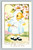 Anthropomorphic chic in blue bonnet and dress spring postcard