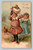 Easter Greetings two girls with hen and chics