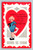 Valentine themed postcard with text Patiently waiting for someone to fall for me my Valentine