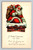 Christmas greeting with Santa coming down the chimney