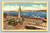 Ferry Building and Bay with Exposition Island in San Francisco postcard