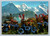 Schynige Platte mountain scene with alpine flowers and hotel in Switzerland