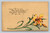 Vintage birthday greeting postcard with U.S. postage stamp