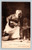 Vintage French art postcard showing Joseph Bails painting La Ménagère, The Housekeeper, from the Musée du Luxembourg in Paris.
