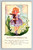 Easter greeting girl ini purple dress lily of the vallley