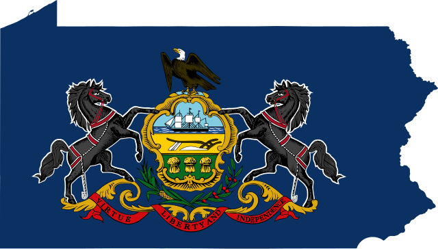 Pennsylvania flag map
