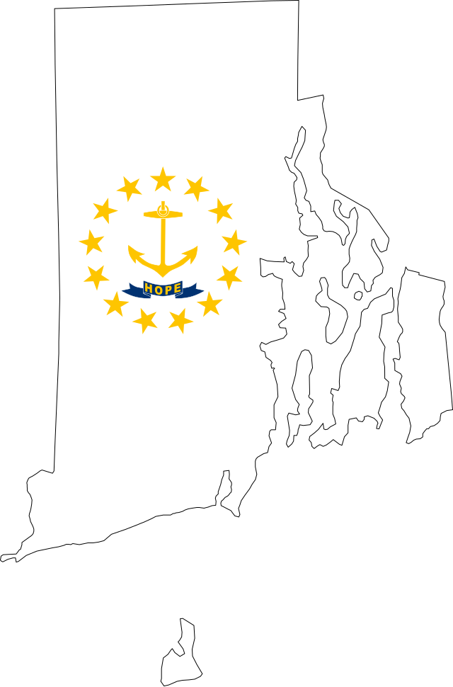 flag map of Rhode Island