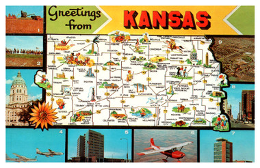 KS - Kansas State Mapcard - tourist spots pictures (29-501) - The Gayraj
