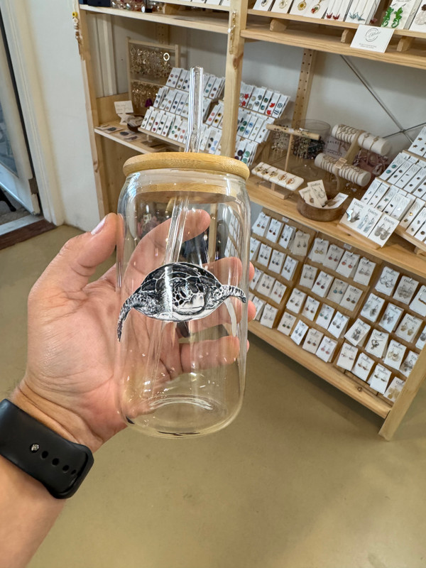 Becks Drawings Glass Cup - Turtle
