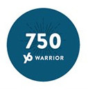 YogaSix - 750 Warrior Challenge Sticker - Blue (Packs Of 50)