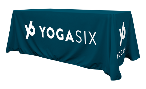 Y6 - Table Throw, 6Ft Full Bleed Digital Custom Print - Blue (Drop Ship)