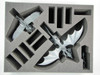 Models pictured are for size comparison only. They are the personal property of Battle Foam employees and are not included with the purchase of this tray. The fit of the models are not endorsed or affiliated with Games Workshop Limited in any way.