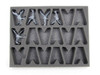 Models pictured are for size comparison only. They are the personal property of Battle Foam employees and are not included with the purchase of this tray. The fit of the models are not endorsed or affiliated with Games Workshop Limited in any way.