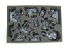 Models pictured are for size comparison only. They are the personal property of Battle Foam employees and are not included with the purchase of this tray.  The fit of the models are not endorsed or affiliated with Games Workshop Limited in any way.