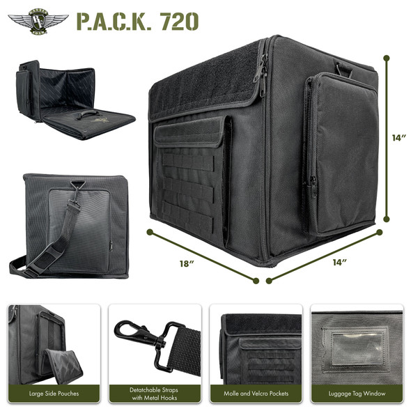(720) P.A.C.K. 720 Molle Half Tray Standard Load Out (Black)
