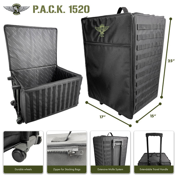 (1520) P.A.C.K. 1520XL Molle Half Tray Custom Load Out (Black)