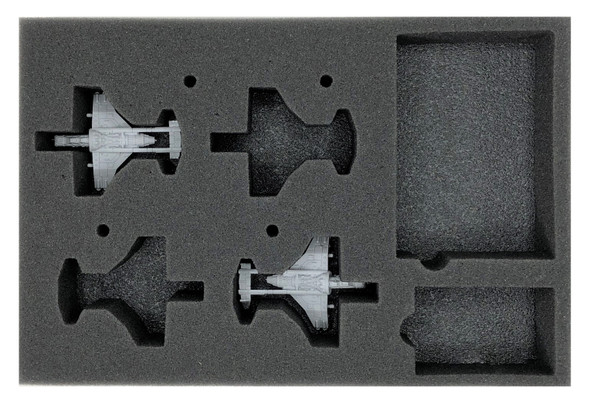 (Aeronautica Imperialis) Vulture Gunships Foam Tray with Flight Stems Glued to Base (BFS-1.5)