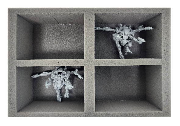 (Necromunda) 4 Van Saar Ash Wastes Arachni-rig Off Bases Foam Tray (BFS-2.5)