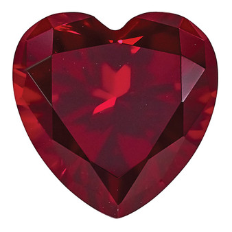 CREATED RUBY, 7MM HEART FACETED