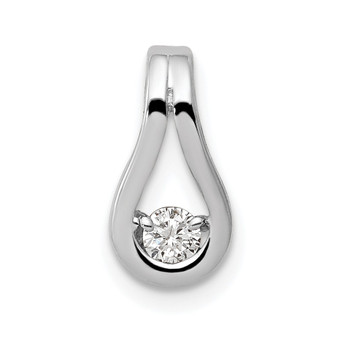 14k White Gold 2.8mm AA Diamond Teardrop Shape Slide Pendant Fine Jewelry Gift