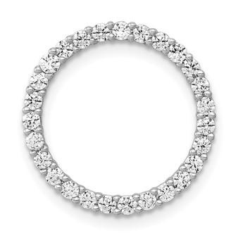 14k White Gold 1/2ct. Diamond Circle Chain Slide Fine Jewelry Gift - PM4712-050-WA