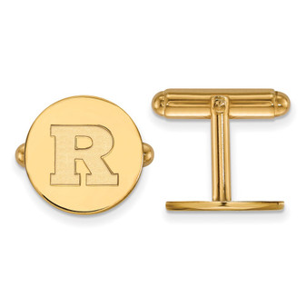 Sterling Silver Gold-plated LogoArt Rutgers University Letter R Cuff Links