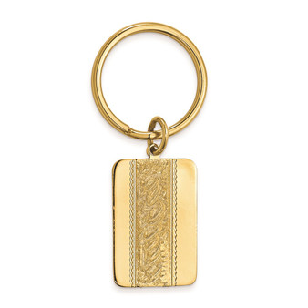 Gold-plated Kelly Waters Key Ring With Swirl Pattern Center