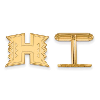 14k Gold LogoArt The University Of Hawai'i Letter H Cuff Links