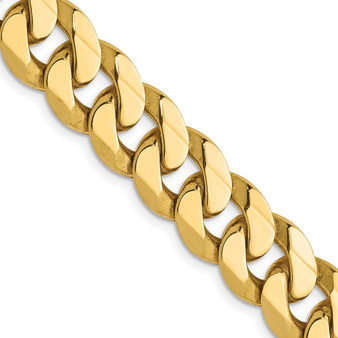 14k Yellow Gold 9.5mm Flat Beveled Curb Chain Fine Jewelry Gift - 1310-20