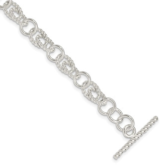 Sterling Silver Double Twist Link Bracelet 7 Inch Fine Jewelry Gift