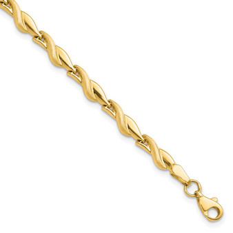 14k Yellow Gold Polished Bracelet 7.25 Inch Fine Jewelry Gift
