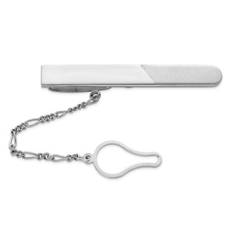 Sterling Silver Rhodium Plated Tie Clip - QQ524