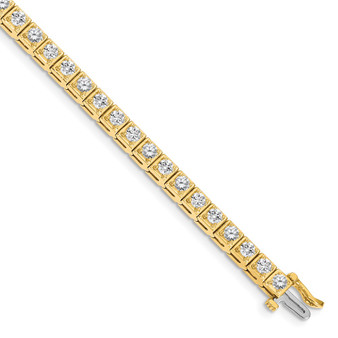 14k Yellow Gold 3mm Diamond Tennis Bracelet Mounting Fine Jewelry Gift - X2163