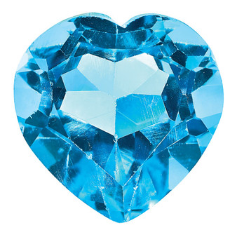 BLUE TOPAZ, 10MM HEART FACETED, AA QUALITY
